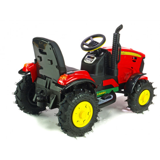 Hello T-990 elektrický traktor s vlekem + 2.4G dálkové ovládání, ČERVENÝ
